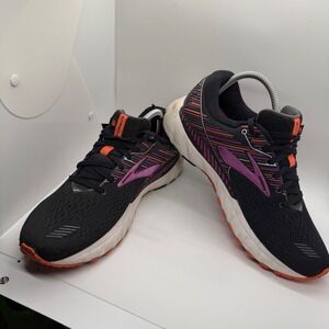Brooks Adrenaline GTS 19 Running Shoes Black Purple Orange Mens Size 11 Sneaker